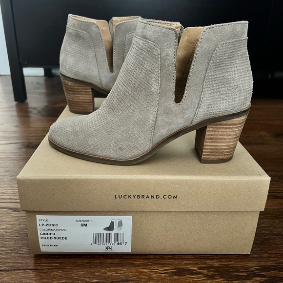 Lucky Brand Suede Ankle Booties - Picture 1 of 4